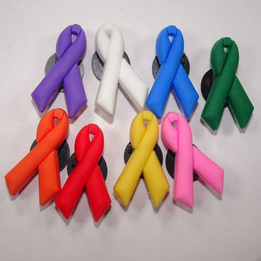 8 ribbons assorted colours shoe charm BC