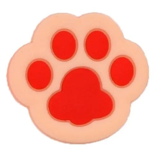 Red on Yellow Shaped Paw Print Large shoe charm BC