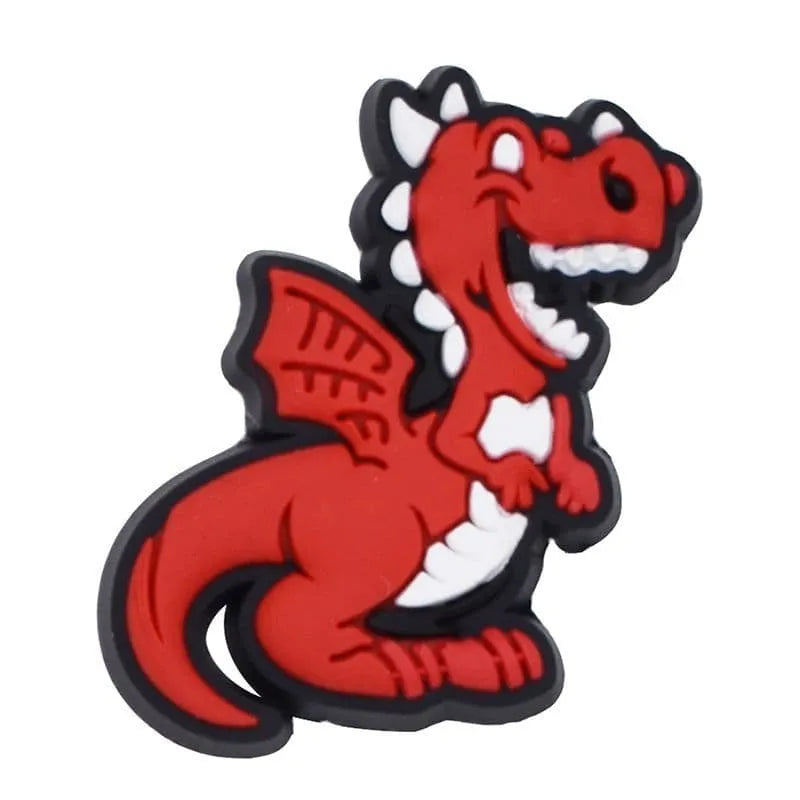Dinosaur Red smiler shoe charm BC