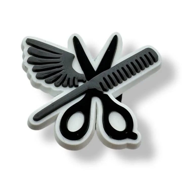 Scissors and Comb with wings shoe charm BC