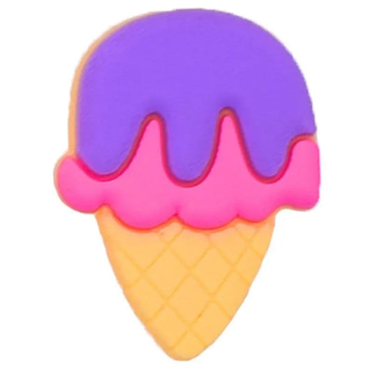 Two scoops cornet ice cream shoe charm BC