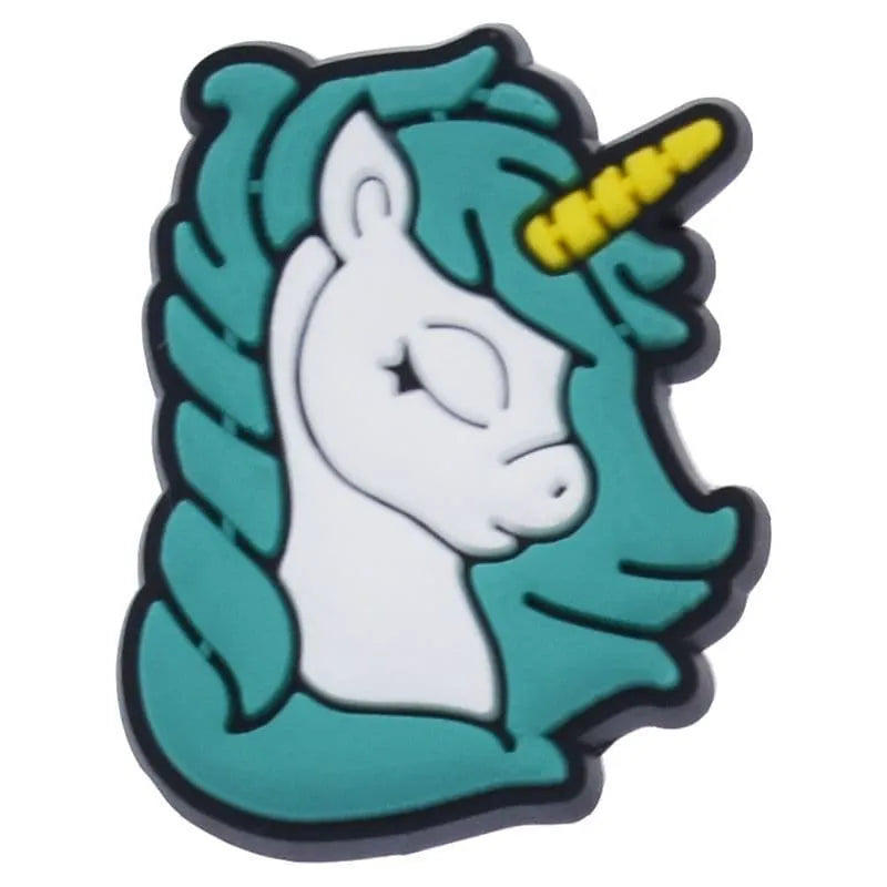 Unicorn head green mane shoe charm BC