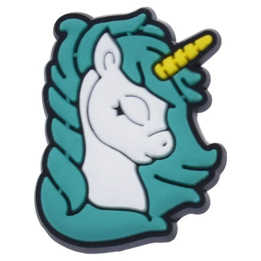 Unicorn head green mane shoe charm BC