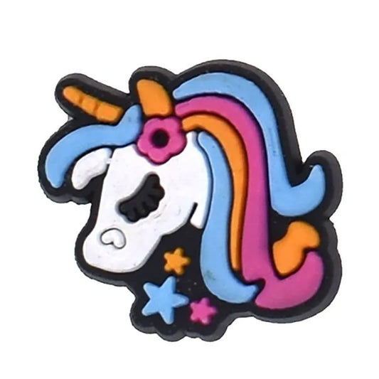 Unicorn head rainbow mane shoe charm BC