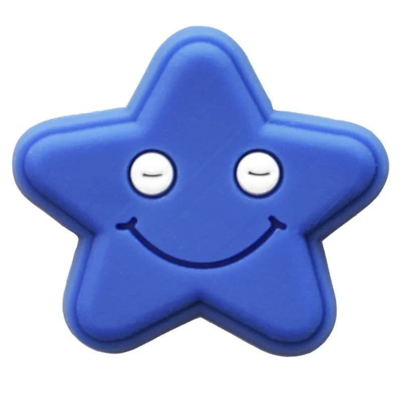 Blue Star Smiley shoe charm BC