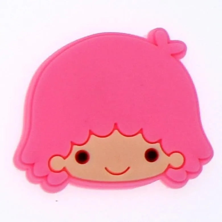 Pink hair girl shoe charm BC