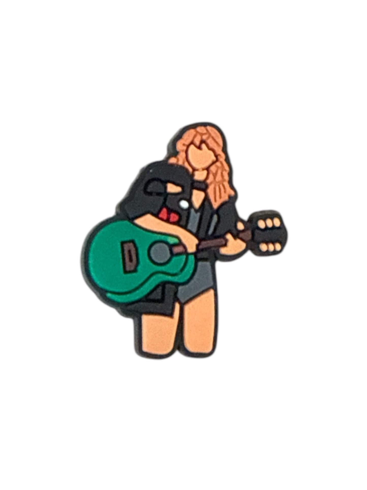 Green debut era country acoustic guitar pop star shoe charm for Crocs — early era music fan clog charm compatible with all clog-style footwear UK