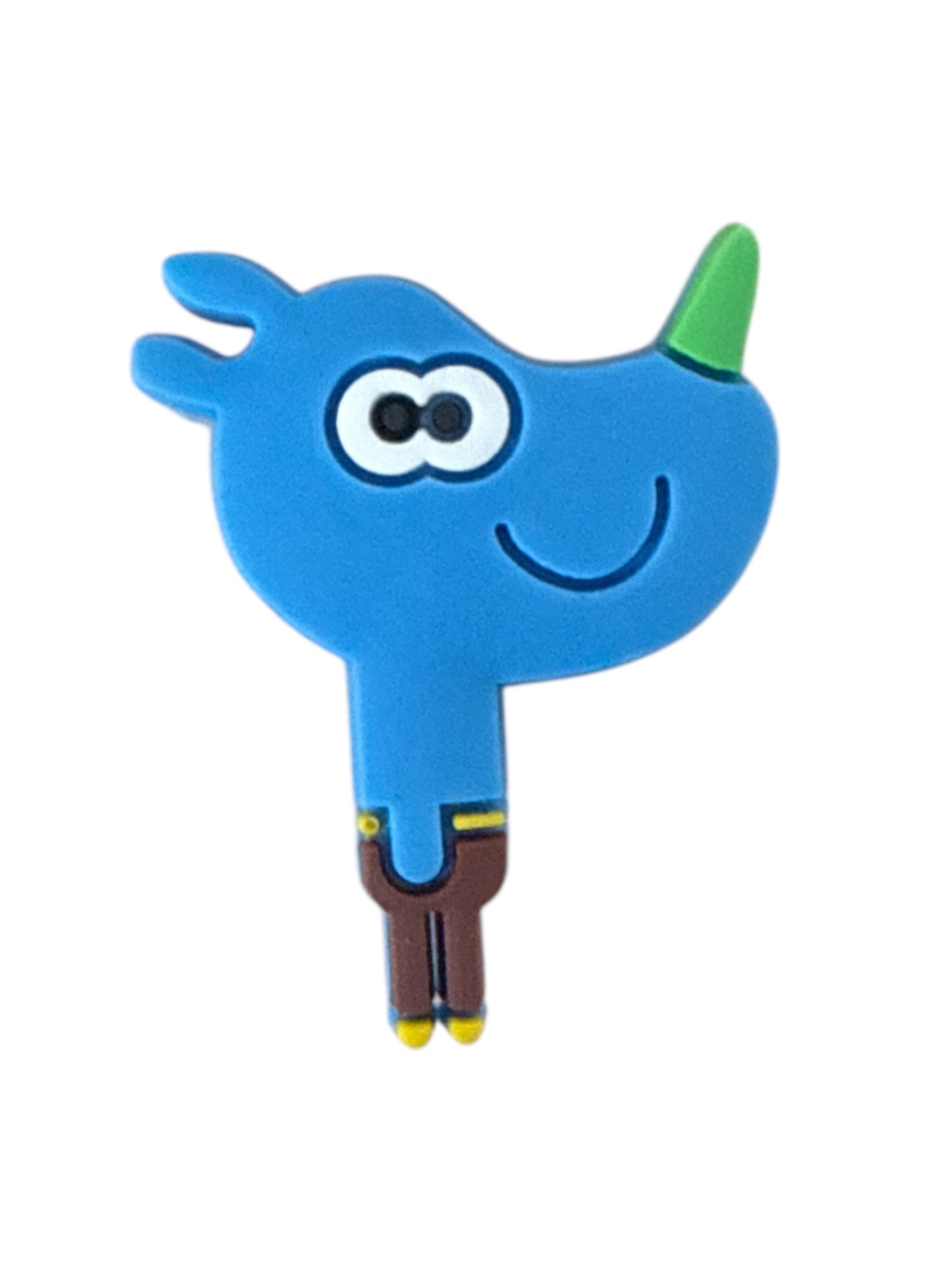 Cute cartoon blue rhino shoe charm for Crocs — Duggee kids TV cartoon animal clog charm compatible with all clog-style footwear UK