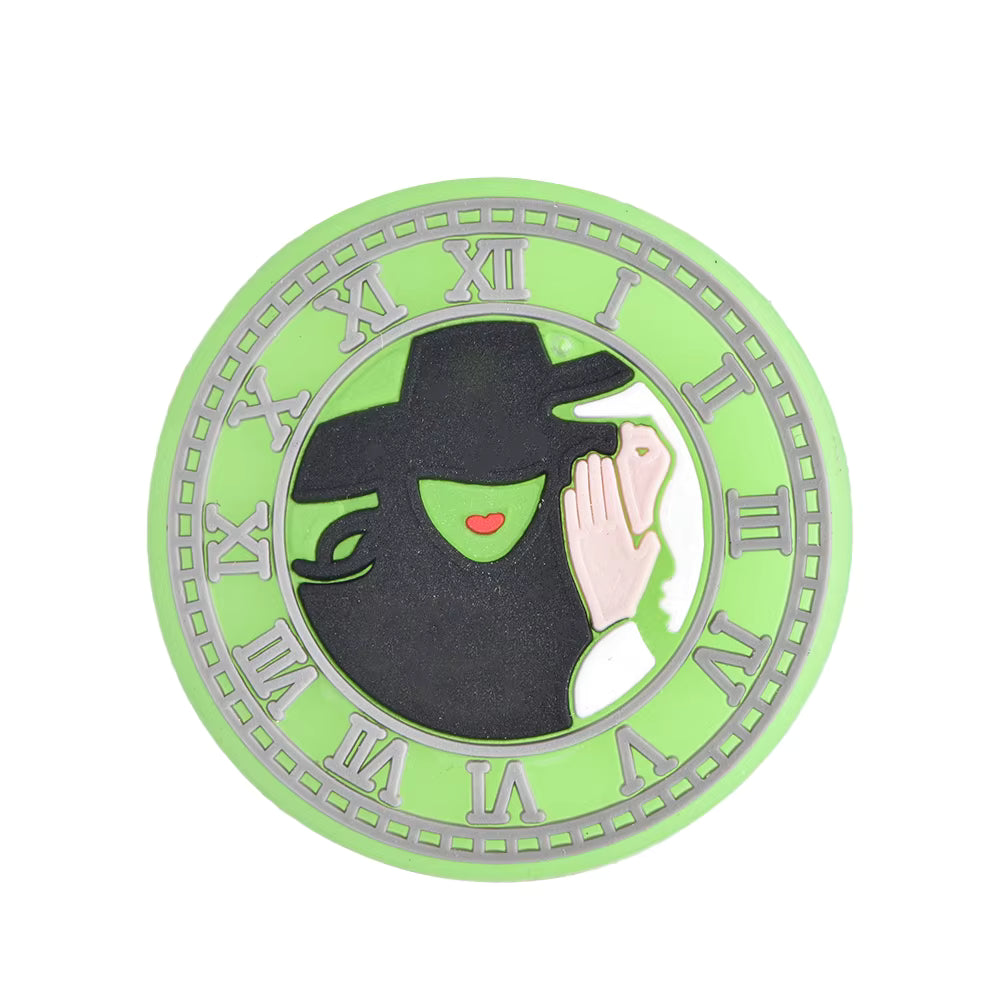 Wicked Green witch circle badge shoe charm for Crocs inspired by Wizard of Oz witch — witchy clog charm UK