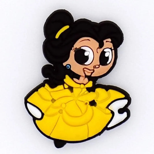 Big Eyes Brown Hair Pretty Lady Shoe Charm