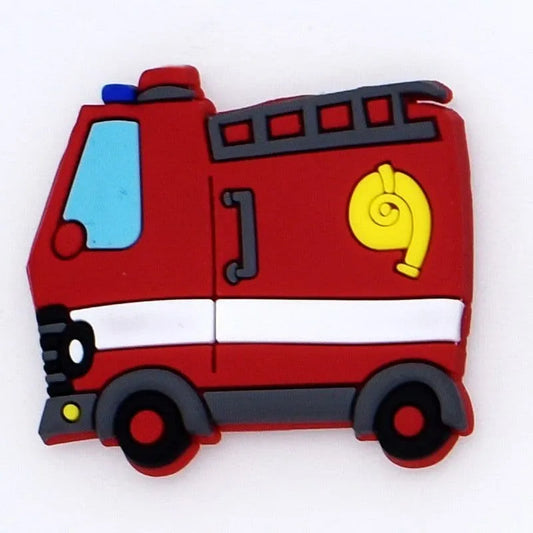 Cartoon Fire Engine Shoe Charm