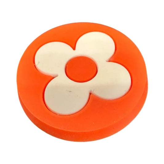 Lv White Flower On Orange Badge Shoe Charm