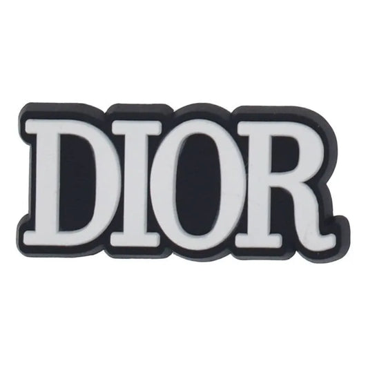 Dior Logo White On Black Shoe Charm