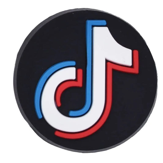 Tik Tok Logo Round Badge Shoe Charm