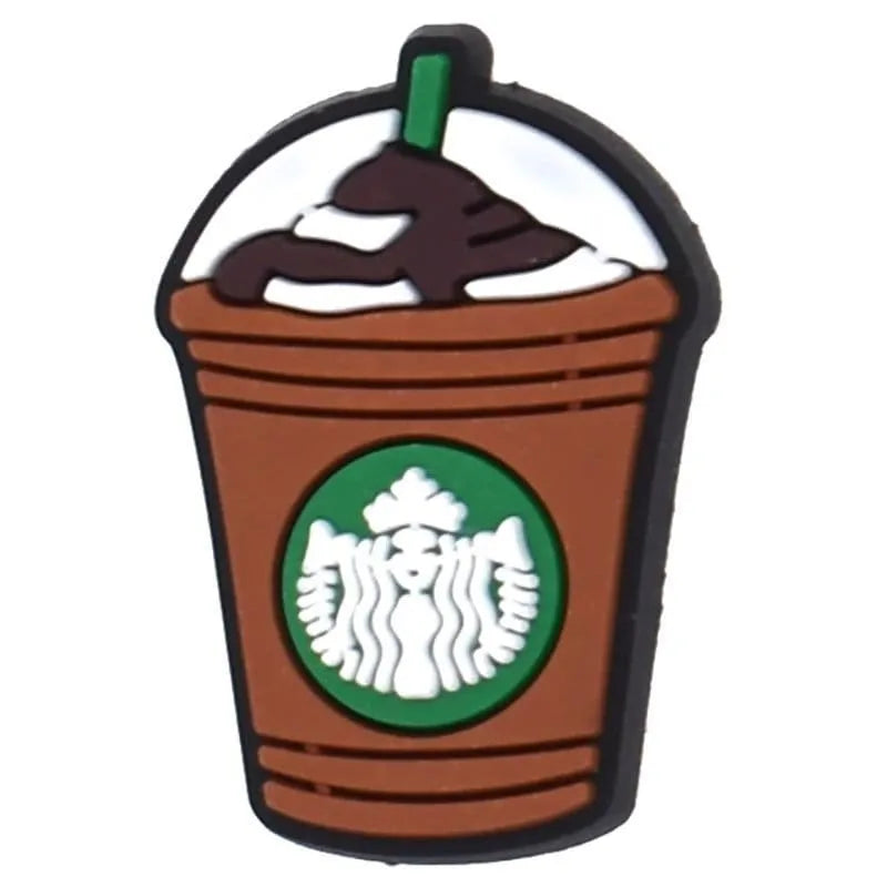 Starbucks Cup Brown Shoe Charm