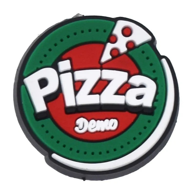Pizza Demo Badge Logo Shoe Charm