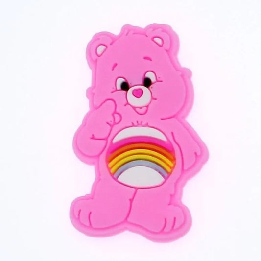 Cheer Bear Rainbow Pink Shoe Charm