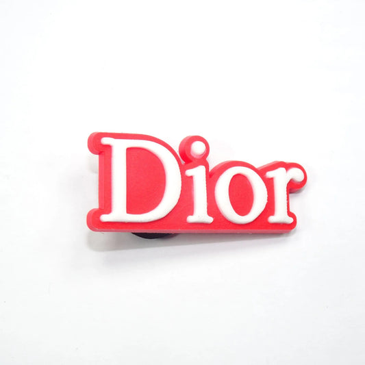 Dior French Luxury Block Logo Red Shoe Charm