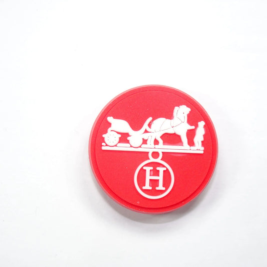 Hermes Round Badge Logo Red Shoe Charm