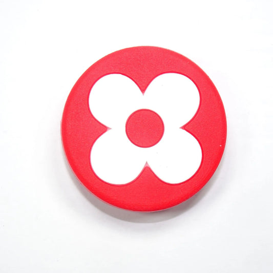 Lv Louis Vuitton Flower Badge Logo White On Red Shoe Charm