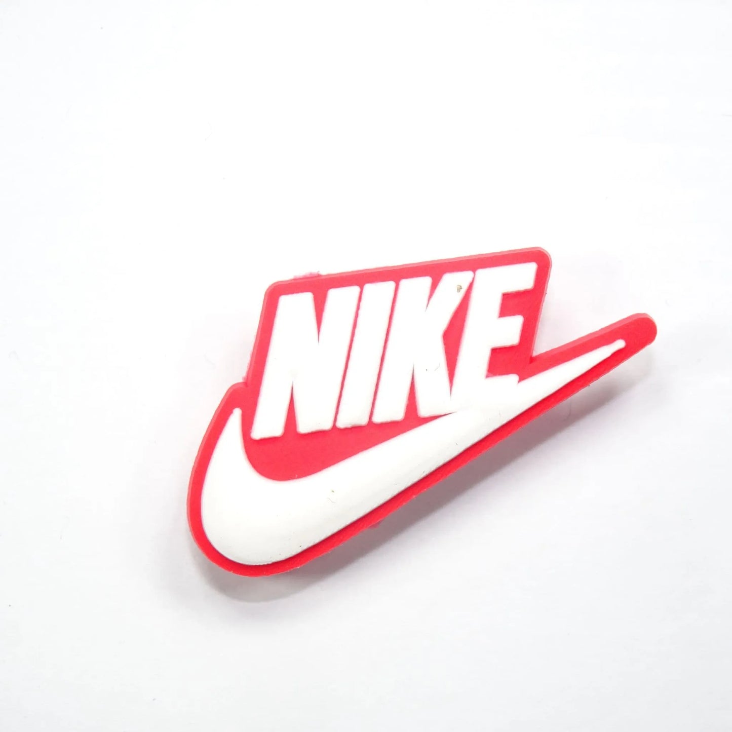 Nike Swoosh Logo White On Red Shoe Charm