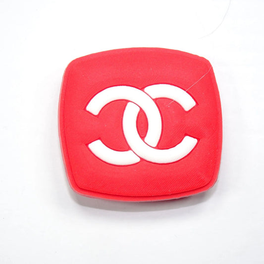 Chanel Double C Badge White On Red Shoe Charm