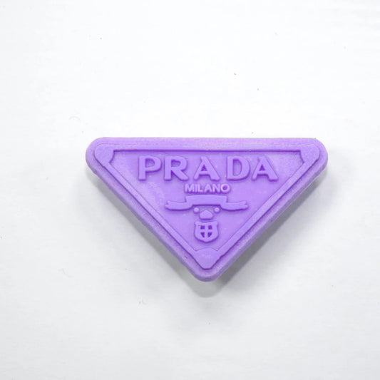 Prada Triplate Stylised Badge Logo Purple On Purple Shoe Charm