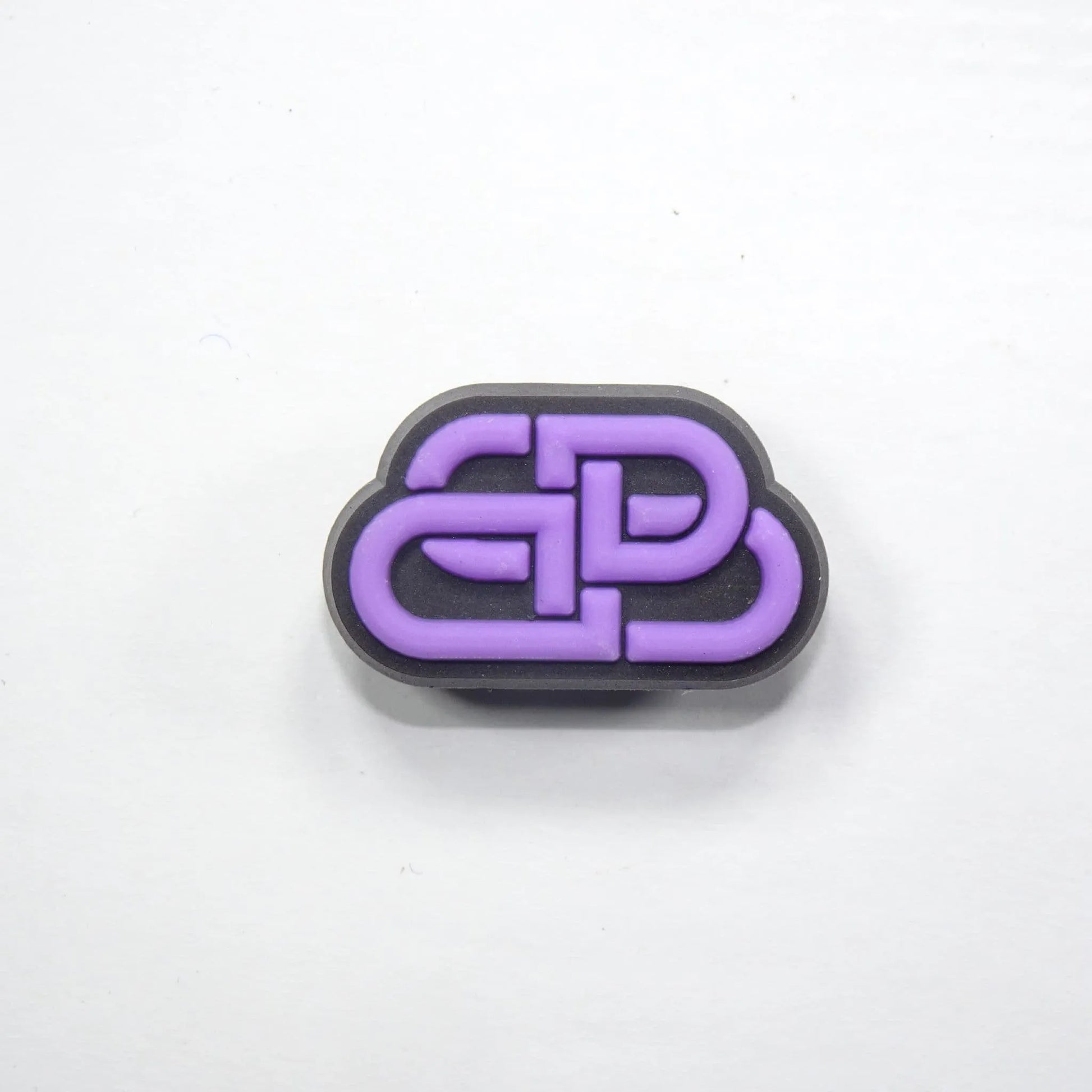 Balenciaga Stylised Bar Logo Purple On Black Shoe Charm