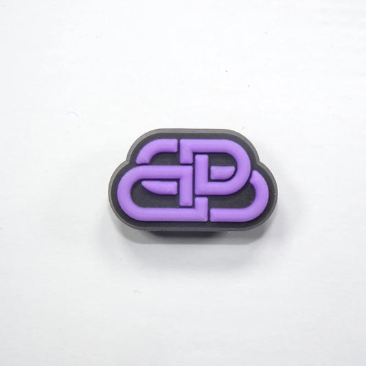 Balenciaga Stylised Bar Logo Purple On Black Shoe Charm