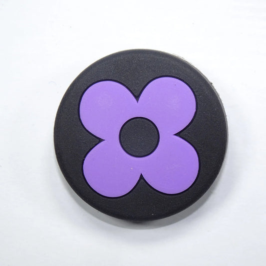 Lv Louis Vuitton Flower Badge Logo Purple On Black Shoe Charm