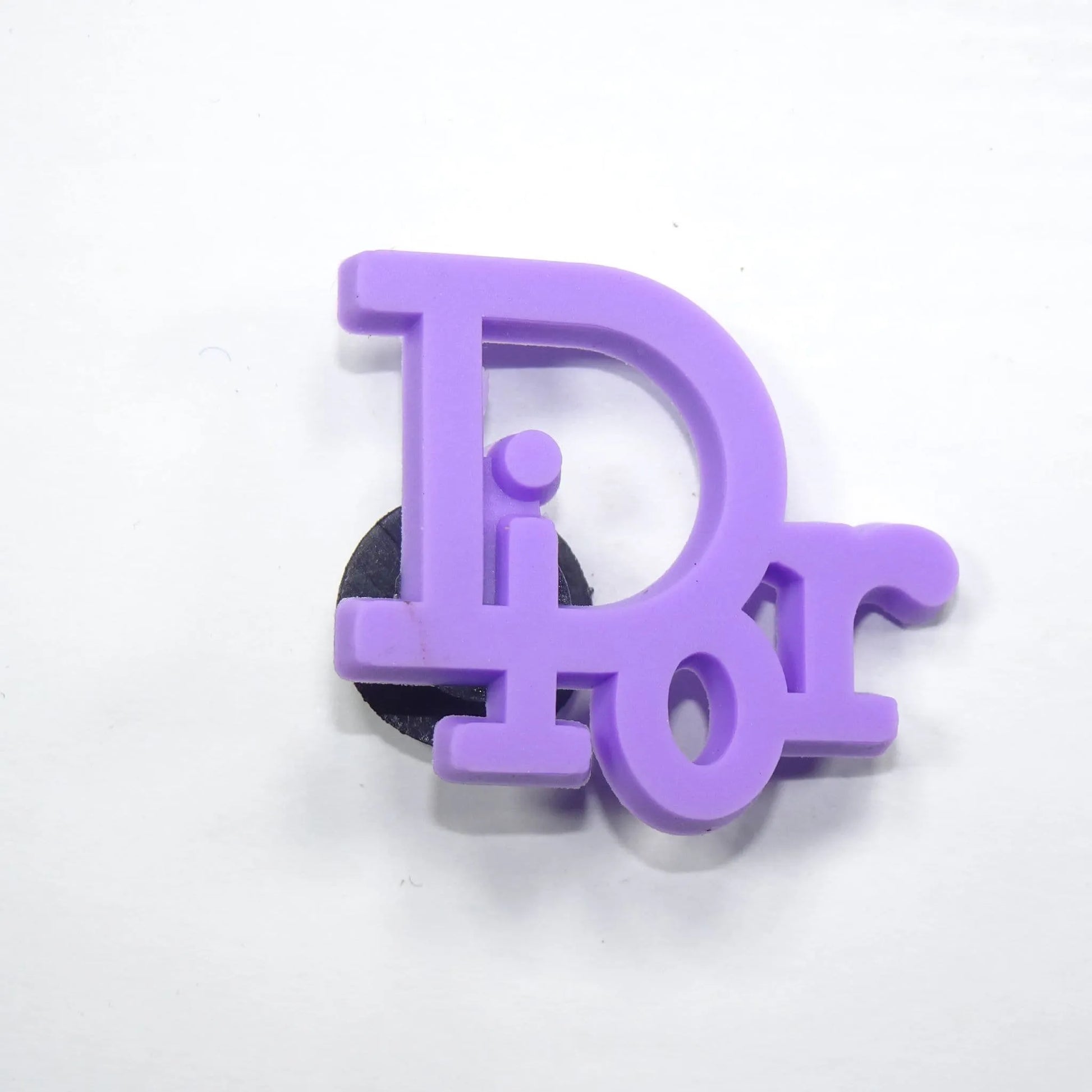 Dior French Luxury Stylised Logo Purple Shoe Charm
