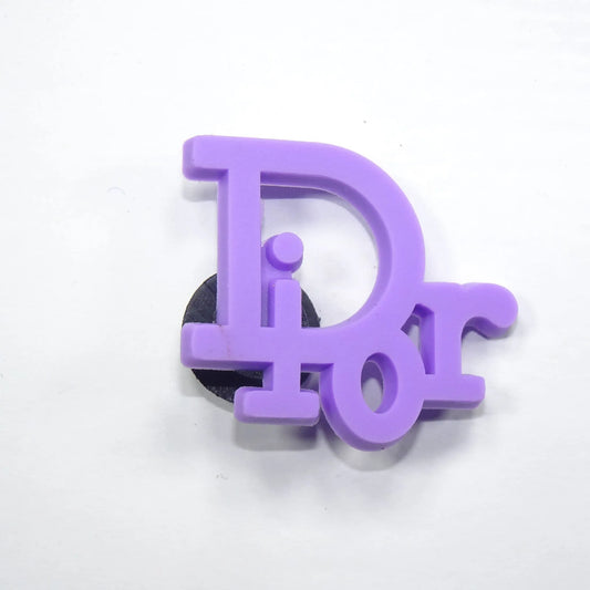 Dior French Luxury Stylised Logo Purple Shoe Charm