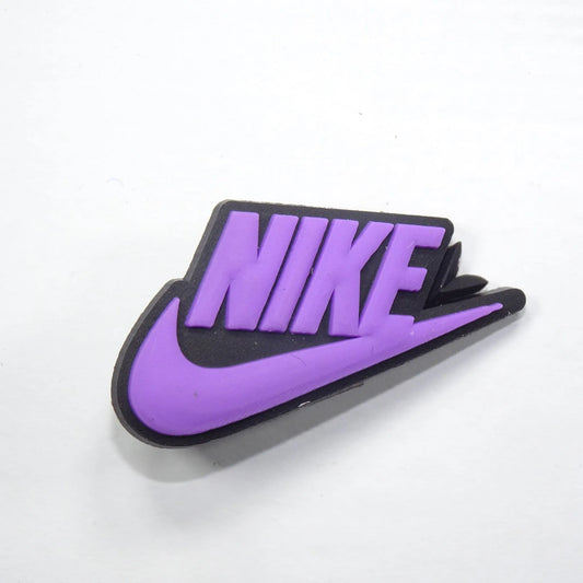 Nike Swoosh Logo Purple On Black Shoe Charm