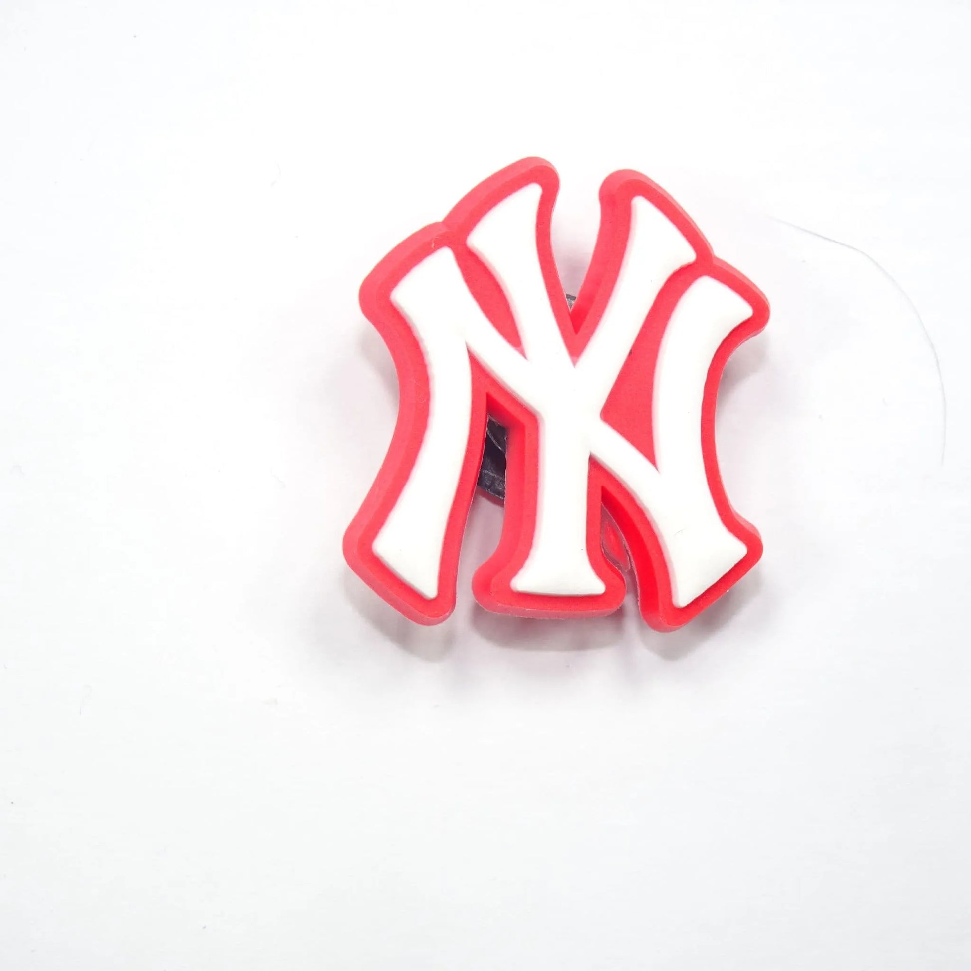 Ny New York Yankees Football Badge Logo White On Red Shoe Charm