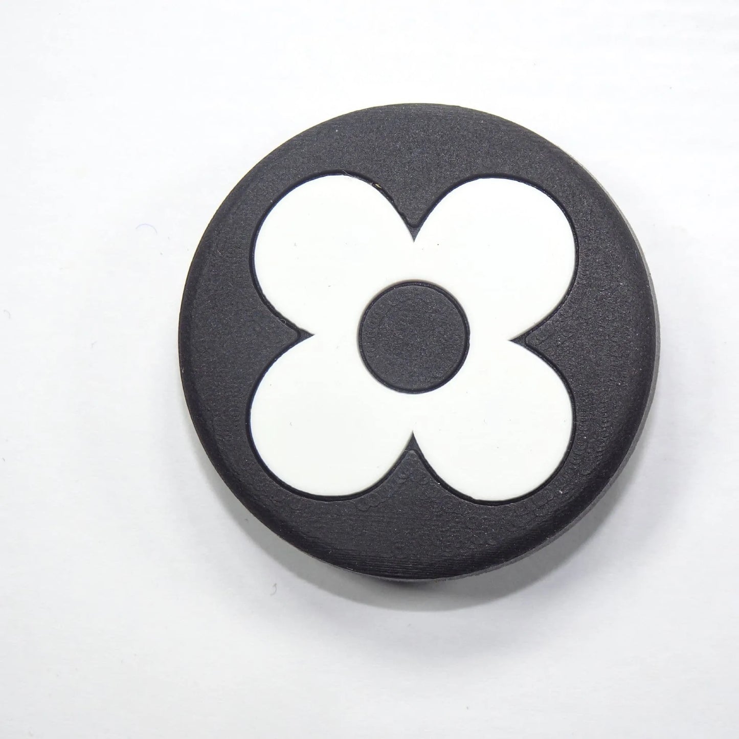 Lv Louis Vuitton Flower Badge Logo White On Black Shoe Charm