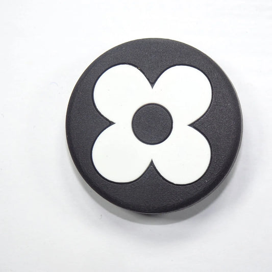 Lv Louis Vuitton Flower Badge Logo White On Black Shoe Charm