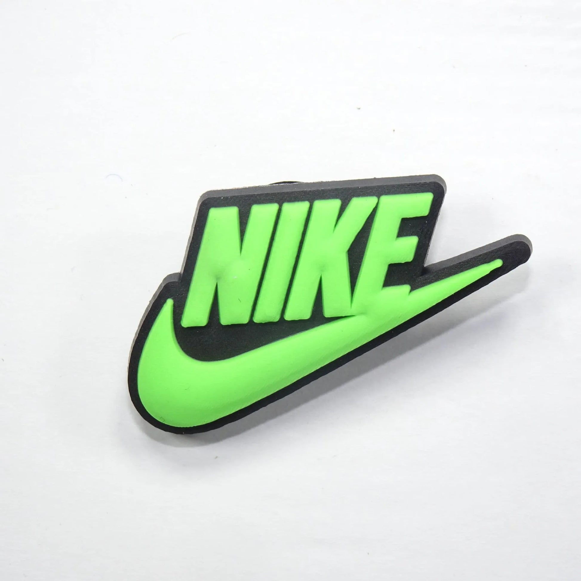 Nike Swoosh Logo Green On Black Shoe Charm