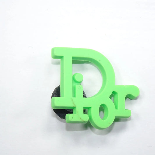 Dior French Luxury Stylised Logo Green Shoe Charm