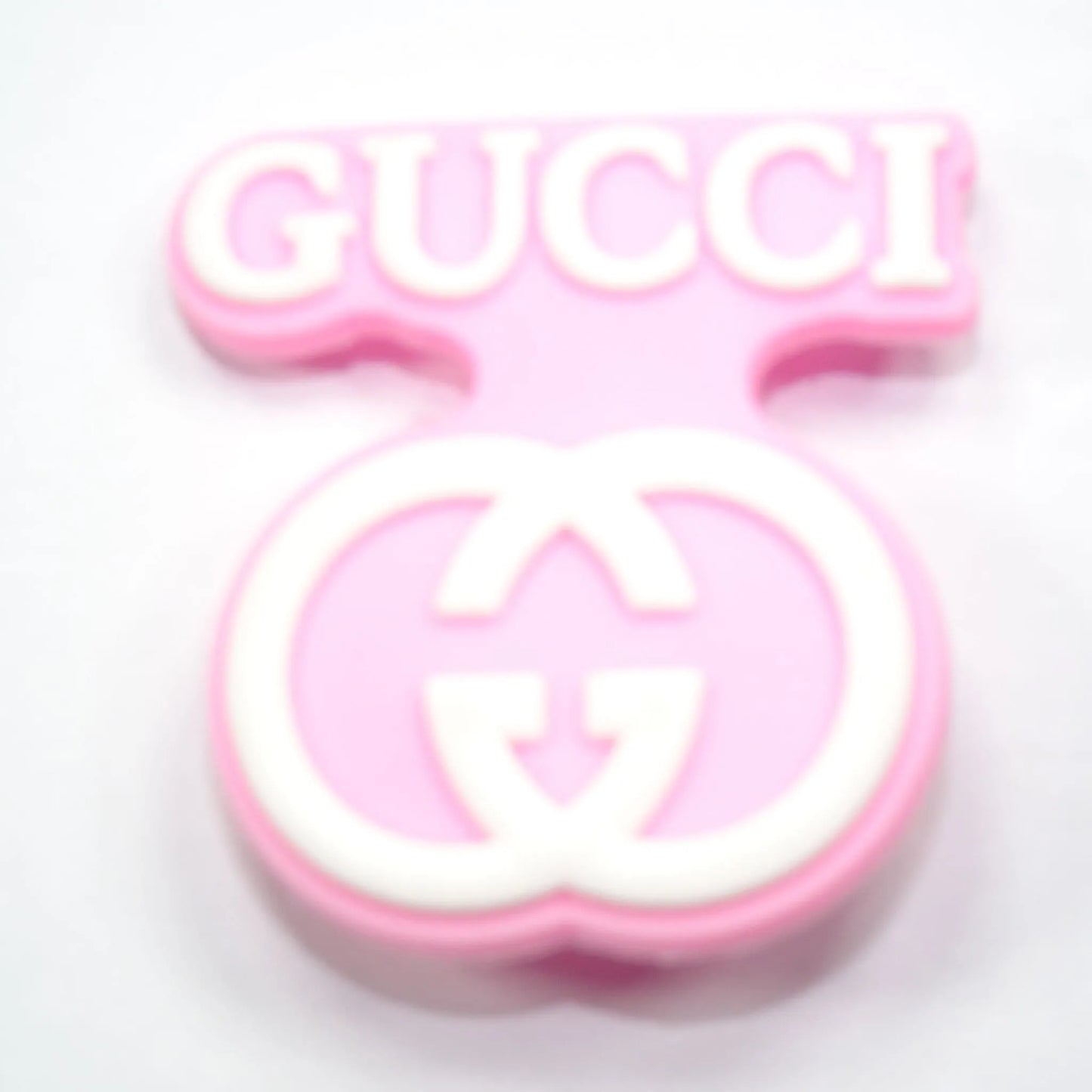 Gucci Stylised Badge Pink Shoe Charm