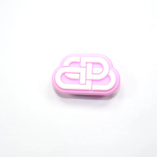 Balenciaga Stylised Bar Logo White On Pink Shoe Charm