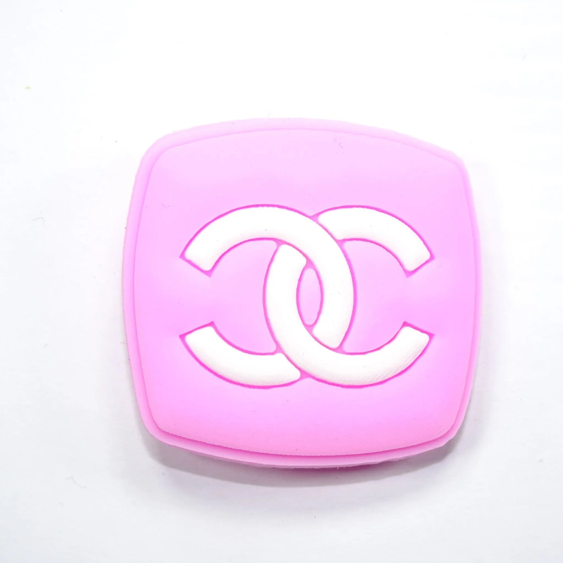 Chanel Double C Badge White Pink Shoe Charm