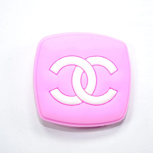 Chanel Double C Badge White Pink Shoe Charm