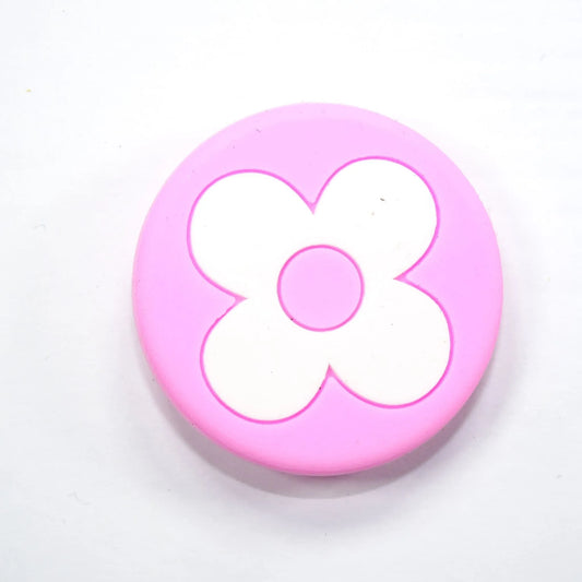 Lv Louis Vuitton Flower Badge Logo White On Pink Shoe Charm