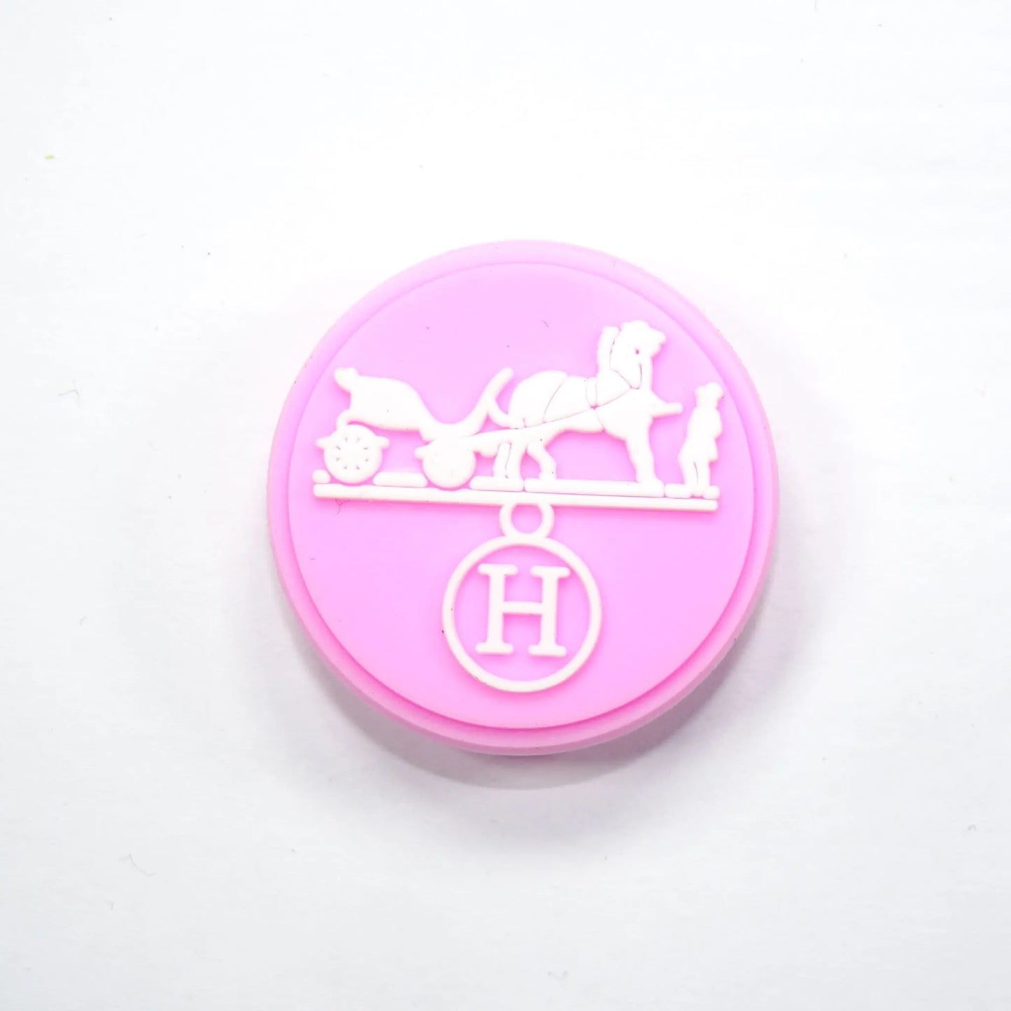 Hermes Round Badge Pink Shoe Charm