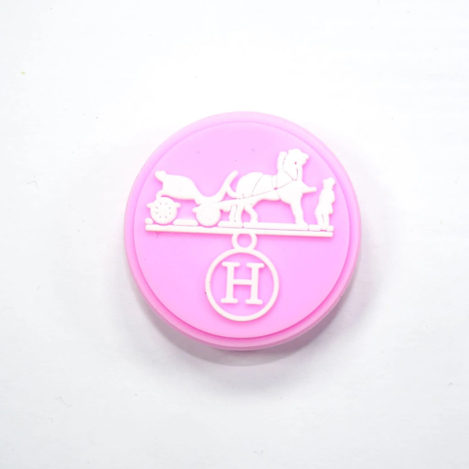 Hermes Round Badge Pink Shoe Charm