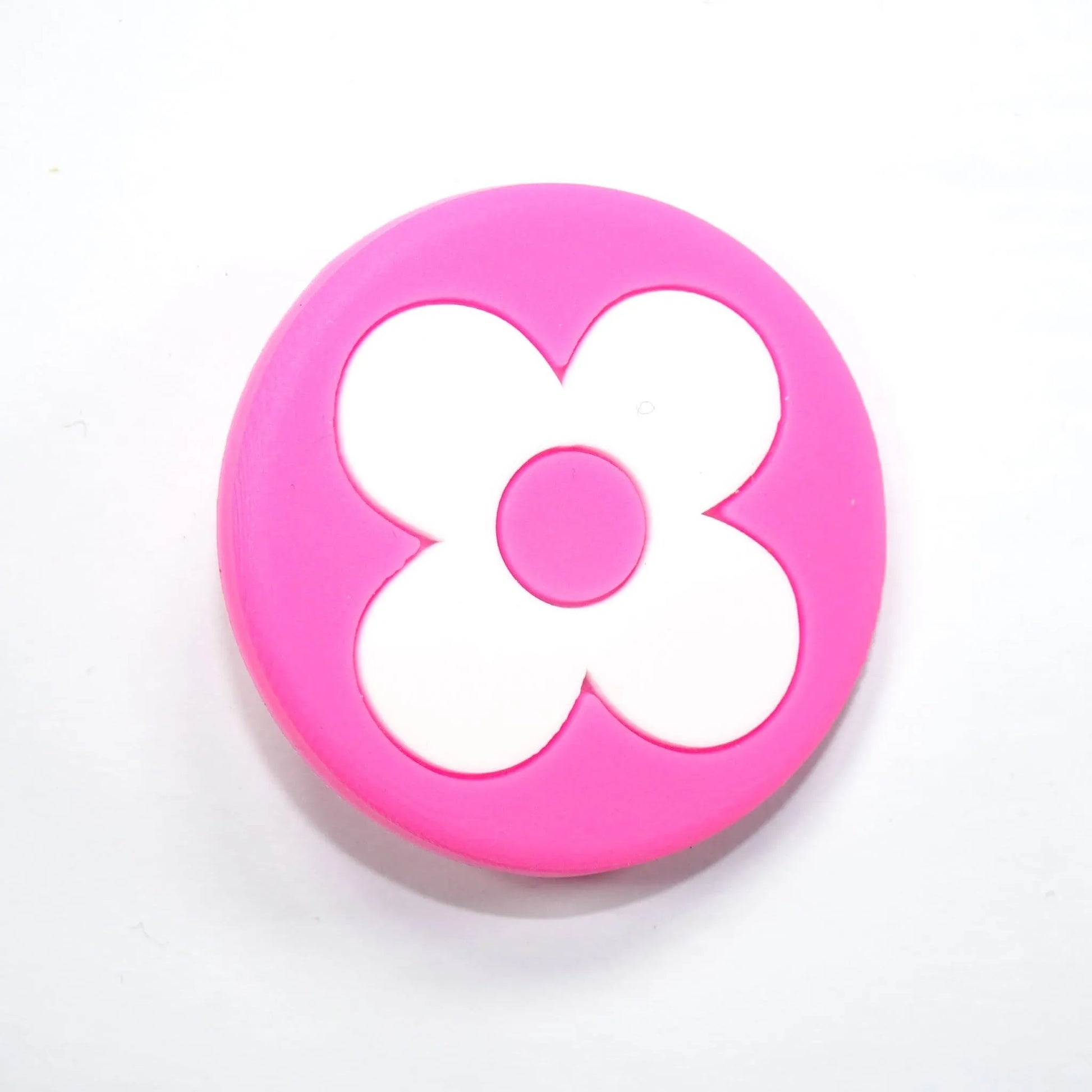 Lv Louis Vuitton Flower Badge Logo White On Dark Pink Shoe Charm