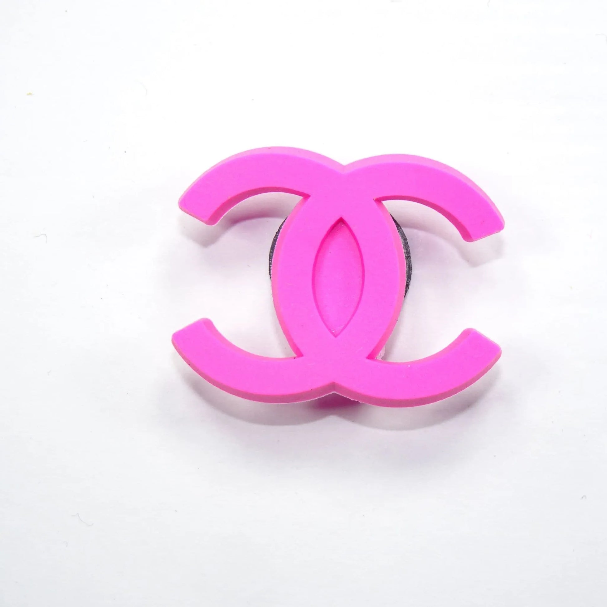 Chanel Double C Stylised Logo Dark Pink Shoe Charm