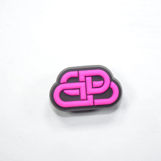 Balenciaga Stylised Bar Logo Dark Pink On Black Shoe Charm