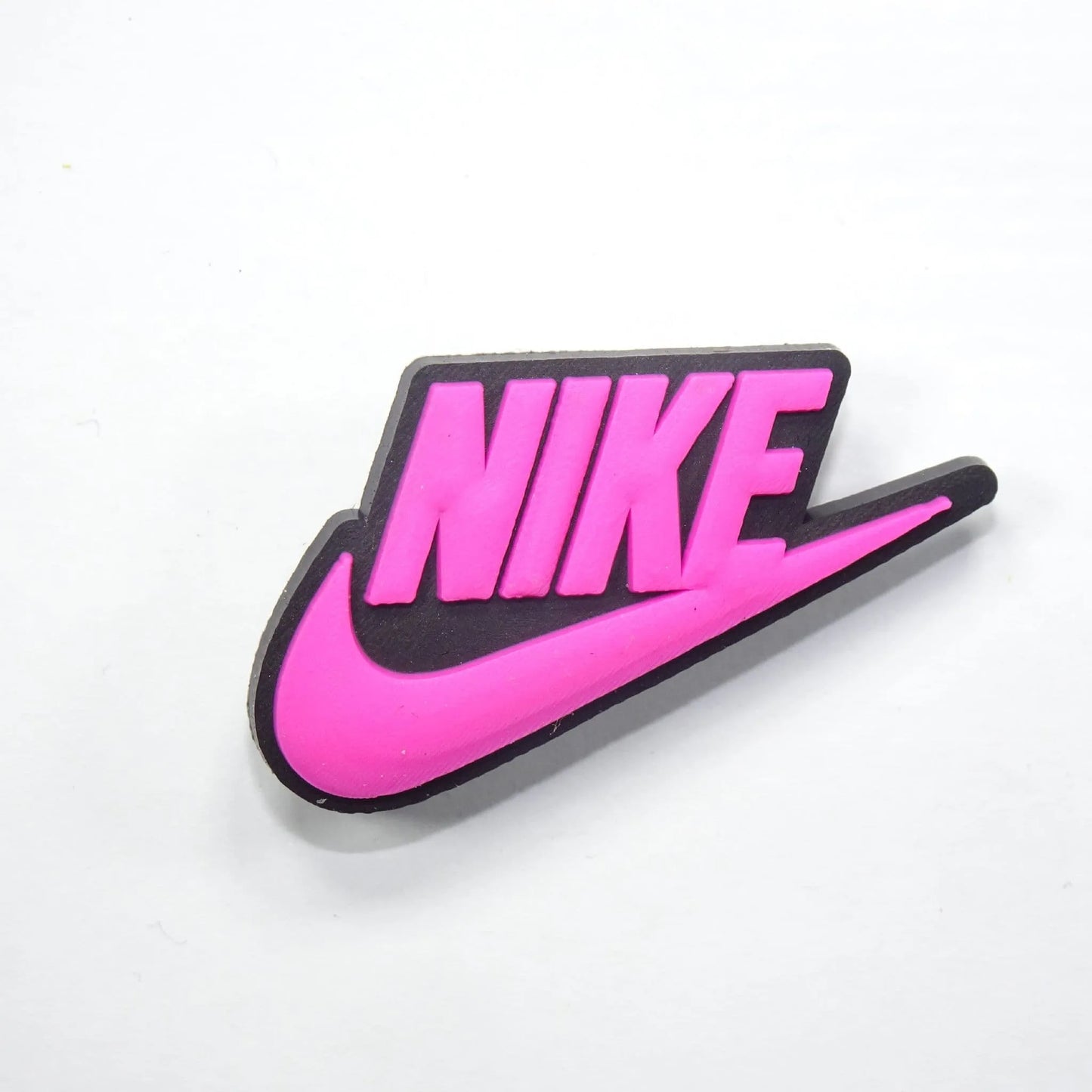 Nike Swoosh Logo Dark Pink On Black Shoe Charm