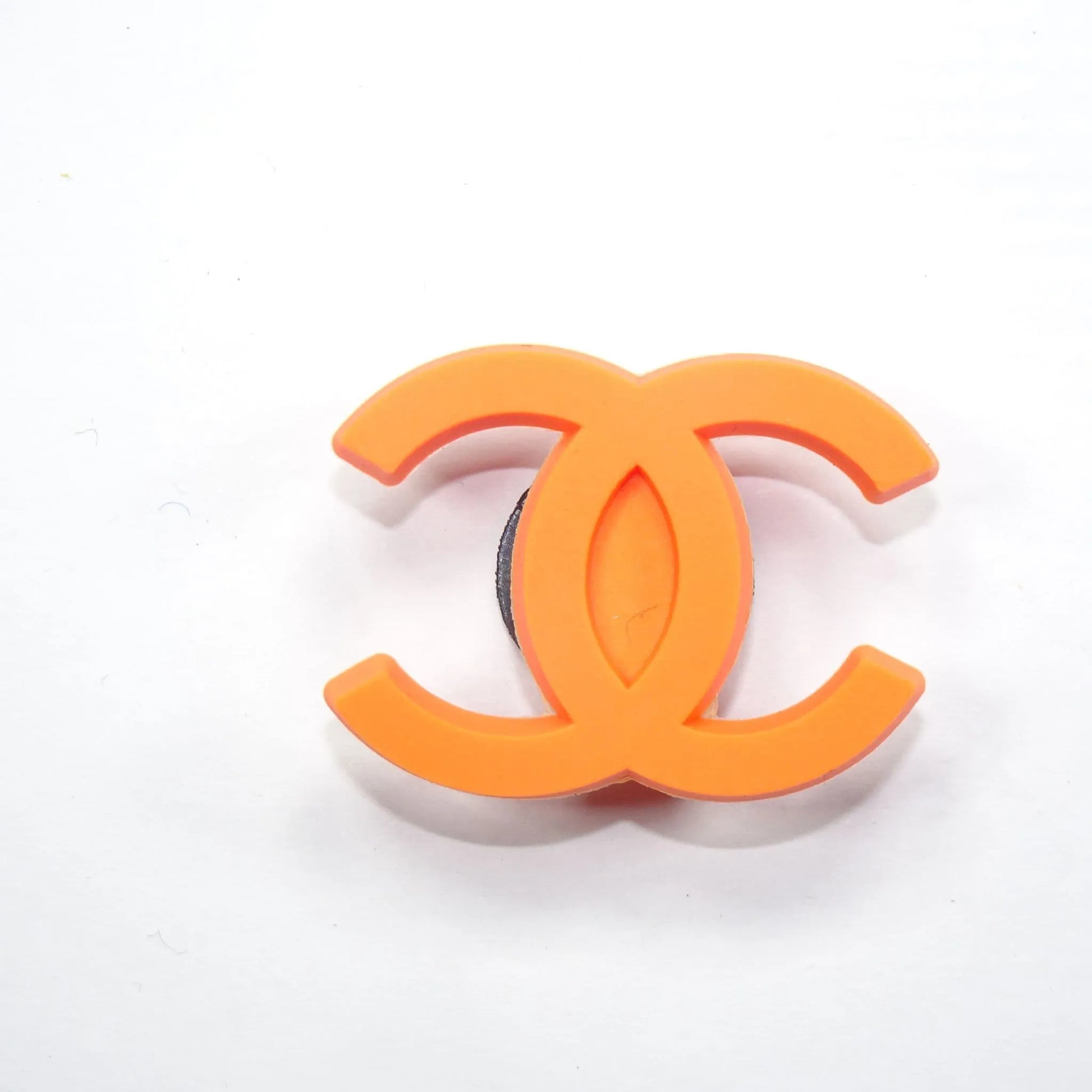 Chanel Double C Stylised Logo Orange Shoe Charm